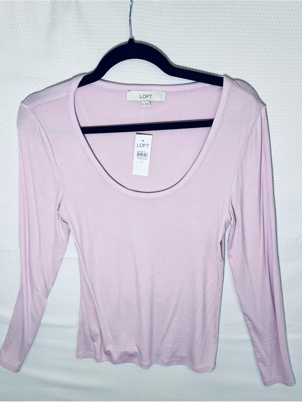 LOFT Lilac Scoop Neck Long Sleeve Top
